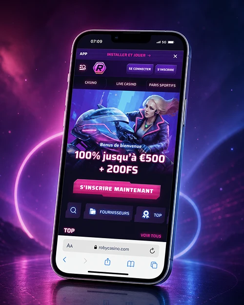 Roby Casino mobile pokies app screen