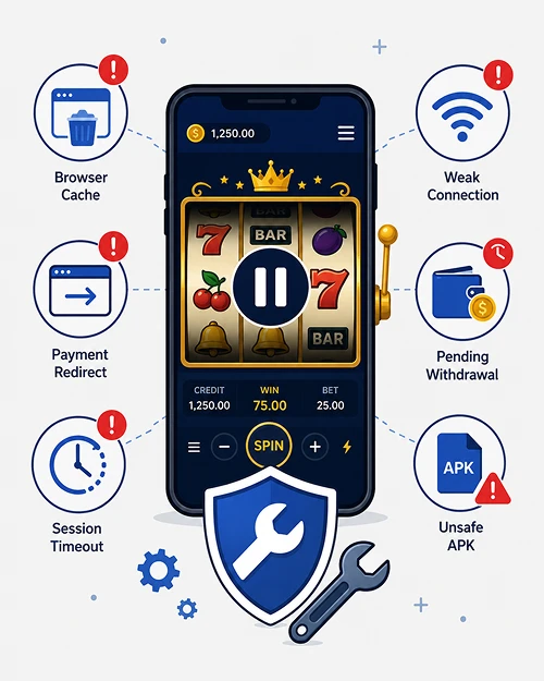 Mobile pokies troubleshooting checks
