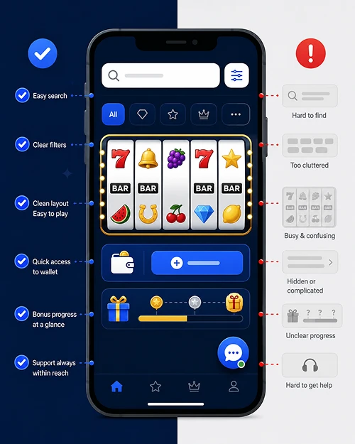 Mobile pokies user experience on smartphone