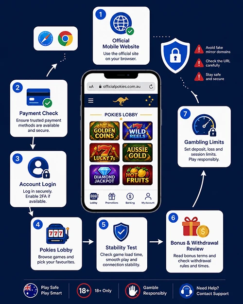 No download pokies steps on mobile